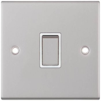 Selectric 5M Satin Chrome 1 Gang 20A DP Switch with White Insert