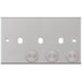 Selectric 5M Satin Chrome 2 Gang Triple Aperture Dimmer Plate with Matching Knobs