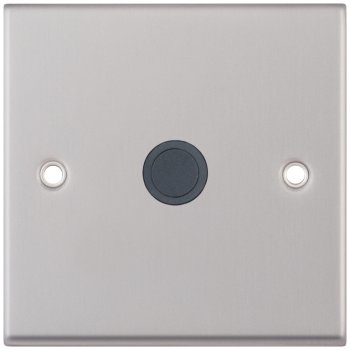 Selectric 7M-Pro Satin Chrome 20A Centre Entry Flex Outlet with Grey Insert