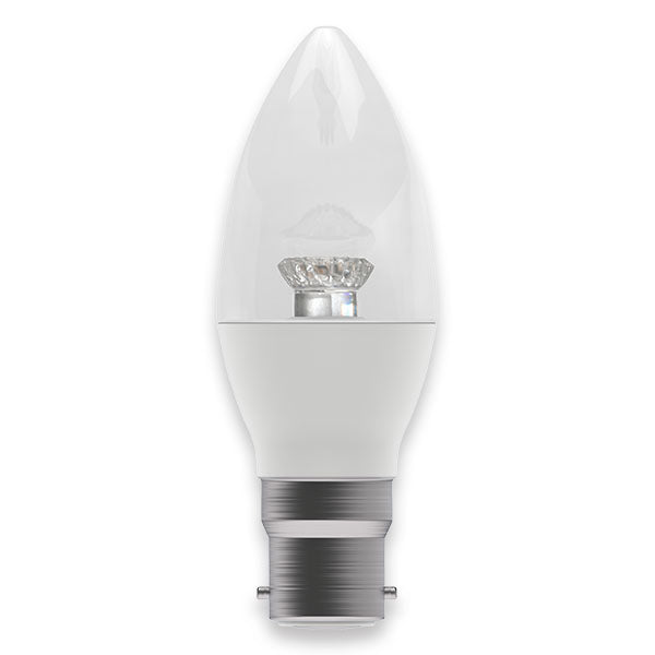 Bell 60574 3.9W LED Dimmable Candle Clear - BC, 2700K 470lm