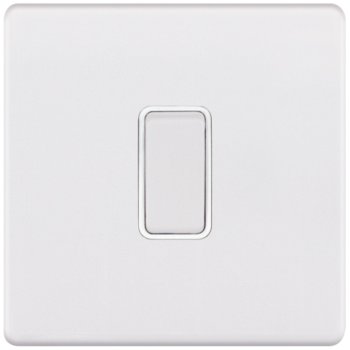 Selectric 5M-Plus Matt White 1 Gang 20A DP Switch with White Insert