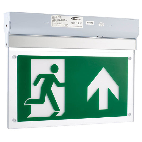 Bell 09090 2.5W Spectrum LED Emergency Exit Blade Surface Including Up Legend Maintained - Self Test