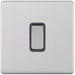 Selectric 5M-Plus Screwless Satin Chrome 1 Gang 20A DP Switch with Grey Insert