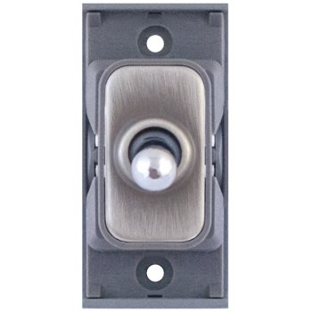 Selectric GRID360 Satin Chrome 10A 2 Way Toggle Switch Module with Grey Insert