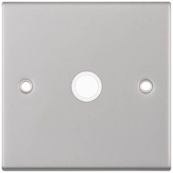 Selectric 5M Satin Chrome 20A Centre Entry Flex Outlet with White Insert