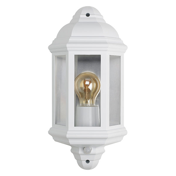 Bell 10365 Retro Half Lantern White with PIR (lamp not included)  ES/E27
