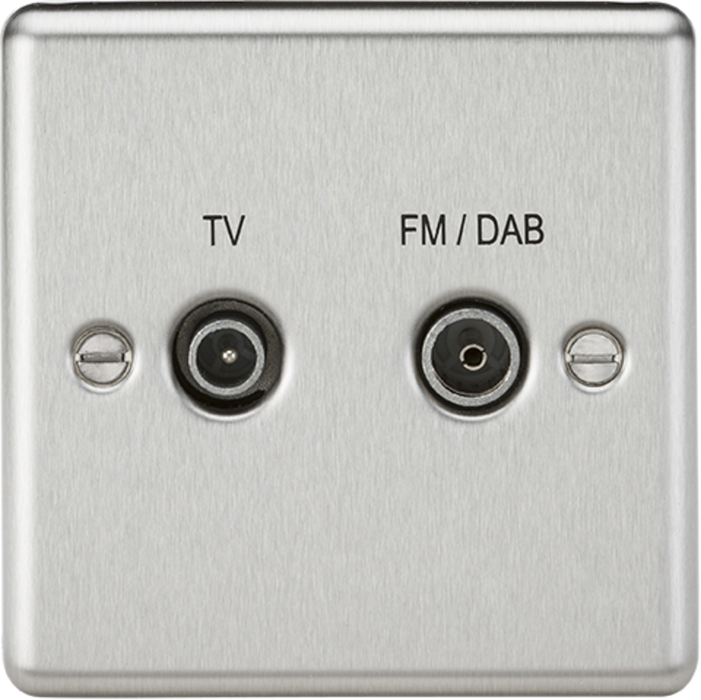 Knightsbridge CL016BC Diplex TV & FM Dab Outlet - Brushed Chrome