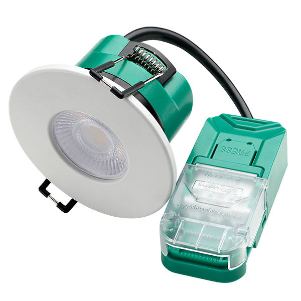 Bell 11370 4/6W Firestay Duo LED CCT Wattage Switchable Fixed Downlight - Dim, P&P, 60° Beam Angle - Tool Free Termination - No Bezel 415-635lm