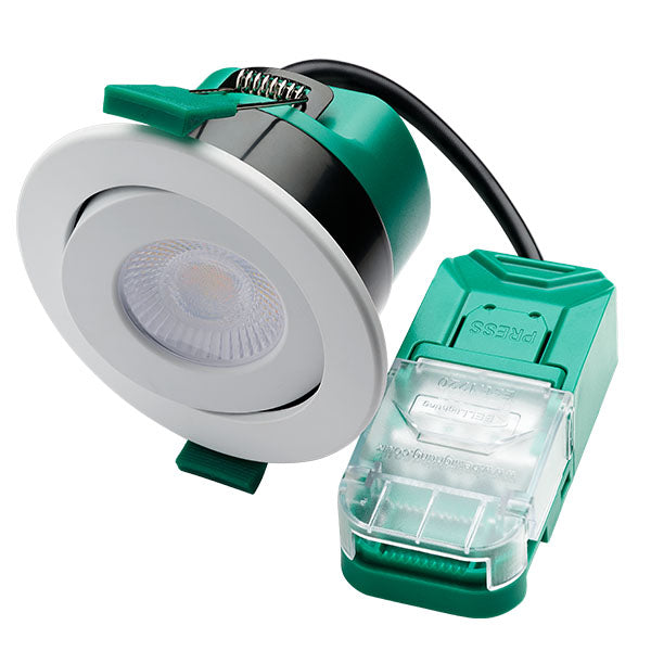 Bell 11380 4/6W Firestay Duo LED CCT Wattage Switchable Centre Tilt Downlight - Dim, P&P, 60° Beam Angle - Tool Free Termination - No Bezel 415-635lm