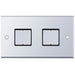 Selectric 7M-Pro Polished Chrome 4 Gang 10A 2 Way Switch with Black Insert