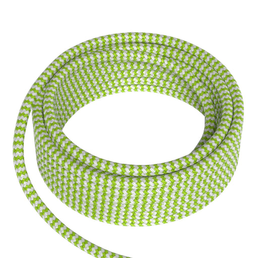 Bailey 142946 - Textile Cable 2x0.75mm2 3m Lime/White Bailey Bailey - The Lamp Company