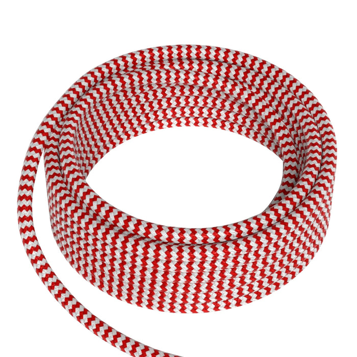 Bailey 142948 - Textile Cable 2x0.75mm2 3m Red/White Bailey Bailey - The Lamp Company