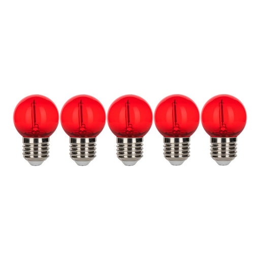 Bailey - 143027 - EcoPack 5pcs LED Party FIL G45 E27 0.6W Red PC Light Bulbs Bailey - The Lamp Company