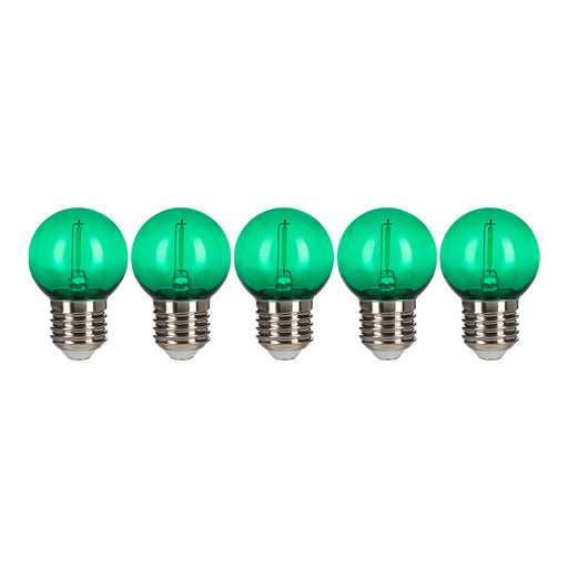 Bailey - 143028 - EcoPack 5pcs LED Party FIL G45 E27 0.6W Green PC Light Bulbs Bailey - The Lamp Company