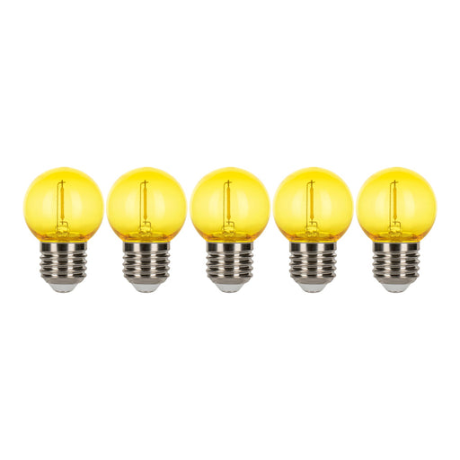 Bailey - 143039 - EcoPack 5pcs LED Party FIL G45 E27 0.6W Yellow PC Light Bulbs Bailey - The Lamp Company