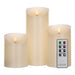 Bailey 143076 - LED Flicker Flame Set 3pcs Candle 7.5cm Ivory Bailey Bailey - The Lamp Company