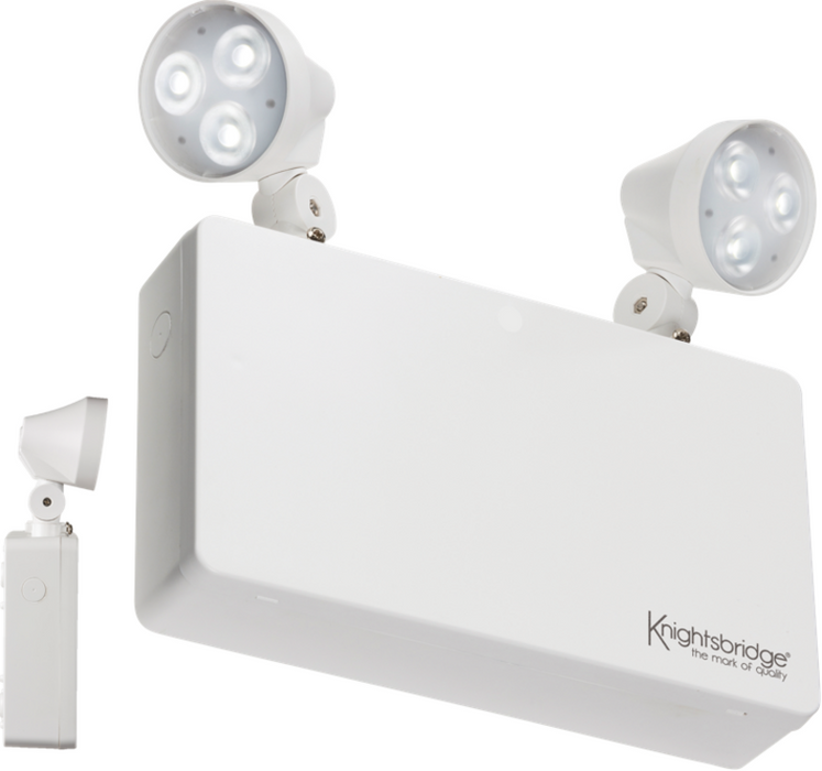 Knightsbridge EMTWINLPC 230V IP20 6W LED Twin Spot Emergency Light