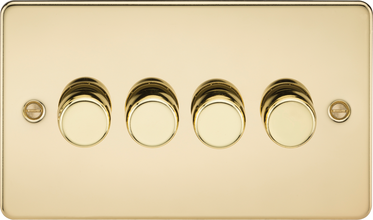 Knightsbridge FP2194PB 4G 2-way 10-200W (5-150W LED) Intelligent dimmer - Polished Brass