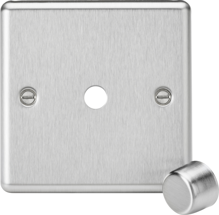 Knightsbridge CL1DIMBC 1G Dimmer Plate with Matching Metal Dimmer Cap - Brushed Chrome