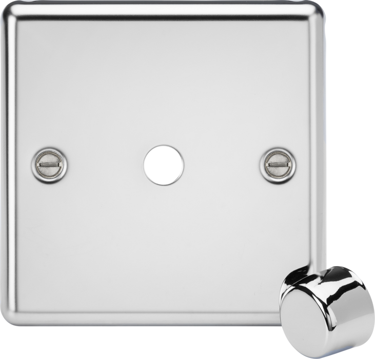 Knightsbridge CL1DIMPC 1G Dimmer Plate with Matching Metal Dimmer Cap - Polished Chrome