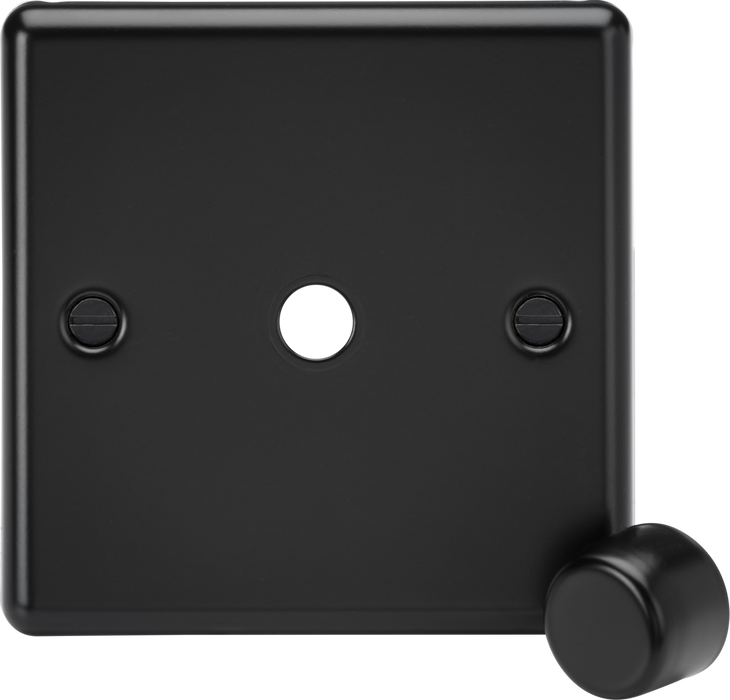 Knightsbridge CL1DIMMBB 1G Dimmer Plate with Matching Metal Dimmer Cap - Matt Black