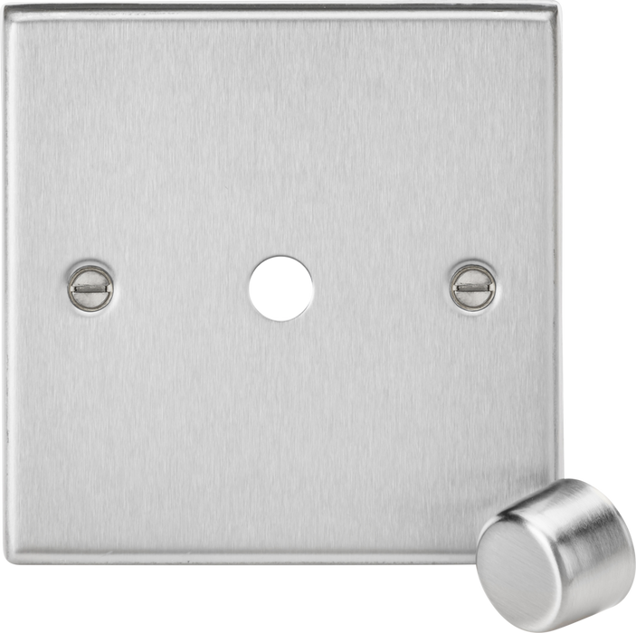 Knightsbridge CS1DIMBC 1G Dimmer Plate with Matching Metal Dimmer Cap - Brushed Chrome