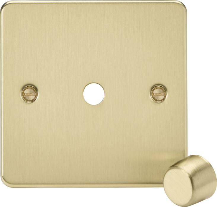 Knightsbridge FP1DIMBB 1G Dimmer Plate with Matching Metal Dimmer Cap - Brushed Brass