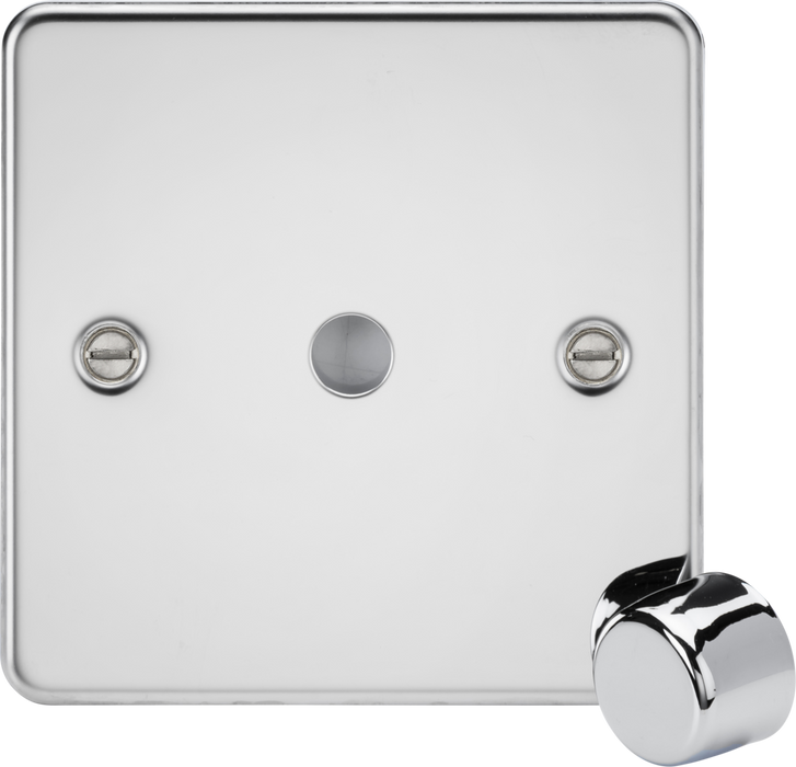 Knightsbridge FP1DIMPC 1G Dimmer Plate with Matching Metal Dimmer Cap - Polished Chrome