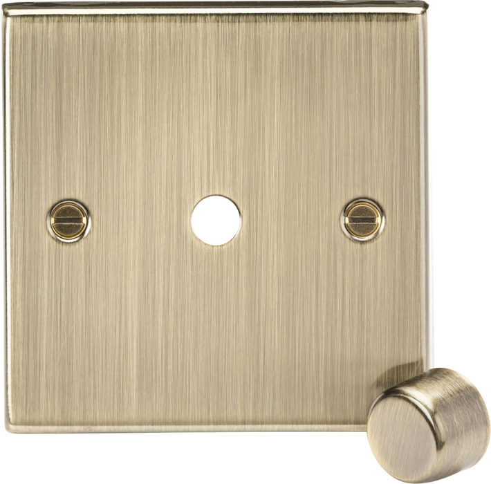 Knightsbridge CS1DIMAB 1G Dimmer Plate with Matching Metal Dimmer Cap - Antique Brass