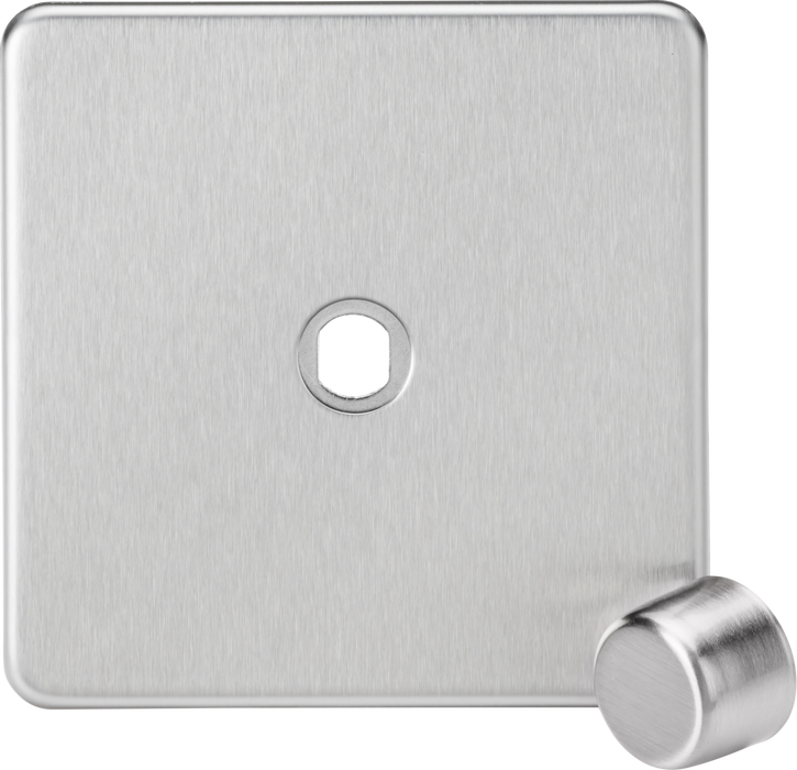 Knightsbridge SF1DIMBC 1G Dimmer Plate with Matching Metal Dimmer Cap - Brushed Chrome
