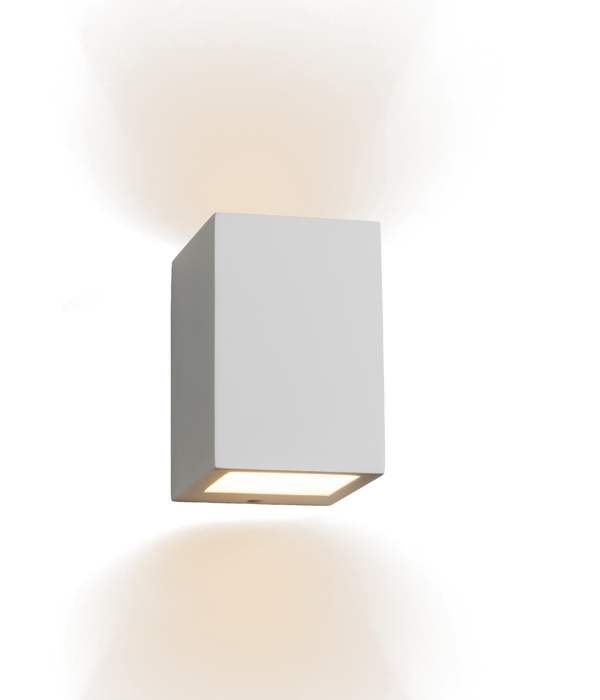 Knightsbridge PWL6 230V G9 40W Cuboid Up and Down Plaster Wall Light