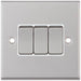 Selectric 7M-Pro Satin Chrome 3 Gang 10A 2 Way Switch with White Insert