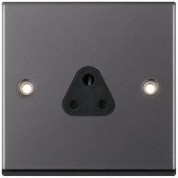 Selectric 7M-Pro Black Nickel 1 Gang 2A Round Pin Socket with Black Insert