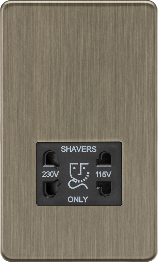 Knightsbridge SF8900AB 115V/230V Dual Voltage Shaver Socket - Antique Brass