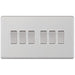 Selectric 5M-Plus Satin Chrome 6 Gang 10A 2 Way Switch with White Insert