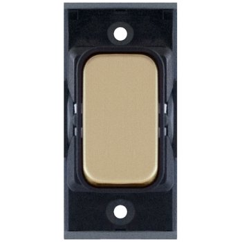 Selectric GRID360 Satin Brass 10A Retractive Switch Module with Black Insert