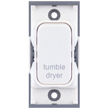 Selectric GRID360 White 20A DP Switch Module Marked ‘tumble dryer’ with White Insert
