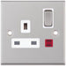 Selectric 7M-Pro Satin Chrome 1 Gang 13A DP Switched Socket with Neon and White Insert
