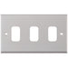 Selectric 7M-Pro GRID360 Satin Chrome 3 Gang Faceplate