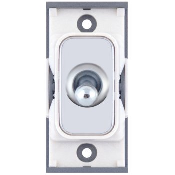 Selectric GRID360 Polished Chrome 10A Intermediate Toggle Switch Module with White Insert