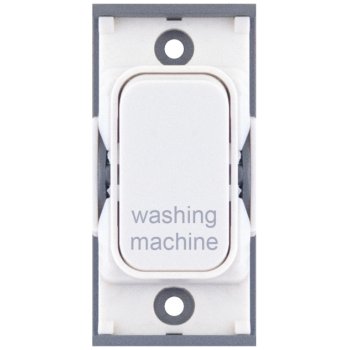 Selectric GRID360 White 20A DP Switch Module Marked ‘washing machine’ with White Insert