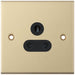 Selectric 5M Satin Brass 1 Gang 5A Round Pin Socket with Black Insert