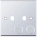 Selectric 7M-Pro Polished Chrome 1 Gang Twin Aperture Dimmer Plate with Matching Knobs