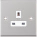 Selectric 7M-Pro Satin Chrome 1 Gang 13A Unswitched Socket with White Insert