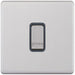 Selectric 5M-Plus Screwless Satin Chrome 1 Gang 10A Push to Make Switch with Grey Insert