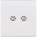 Selectric 5M-Plus Matt White 2 Gang TV/FM Socket with White Insert