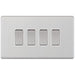 Selectric 5M-Plus Satin Chrome 4 Gang 10A 2 Way Switch with White Insert
