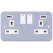 Selectric Metal Clad 2 Gang 13A Switched Socket with USB Outlet