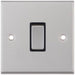 Selectric 7M-Pro Satin Chrome 1 Gang 10A 2 Way Switch with Black Insert