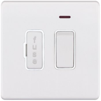 Selectric 5M-Plus Matt White 13A DP Switched Fused Connection Unit with Neon and White Insert